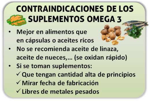 contraindicaciones suplementos omega 3 aceites pescado